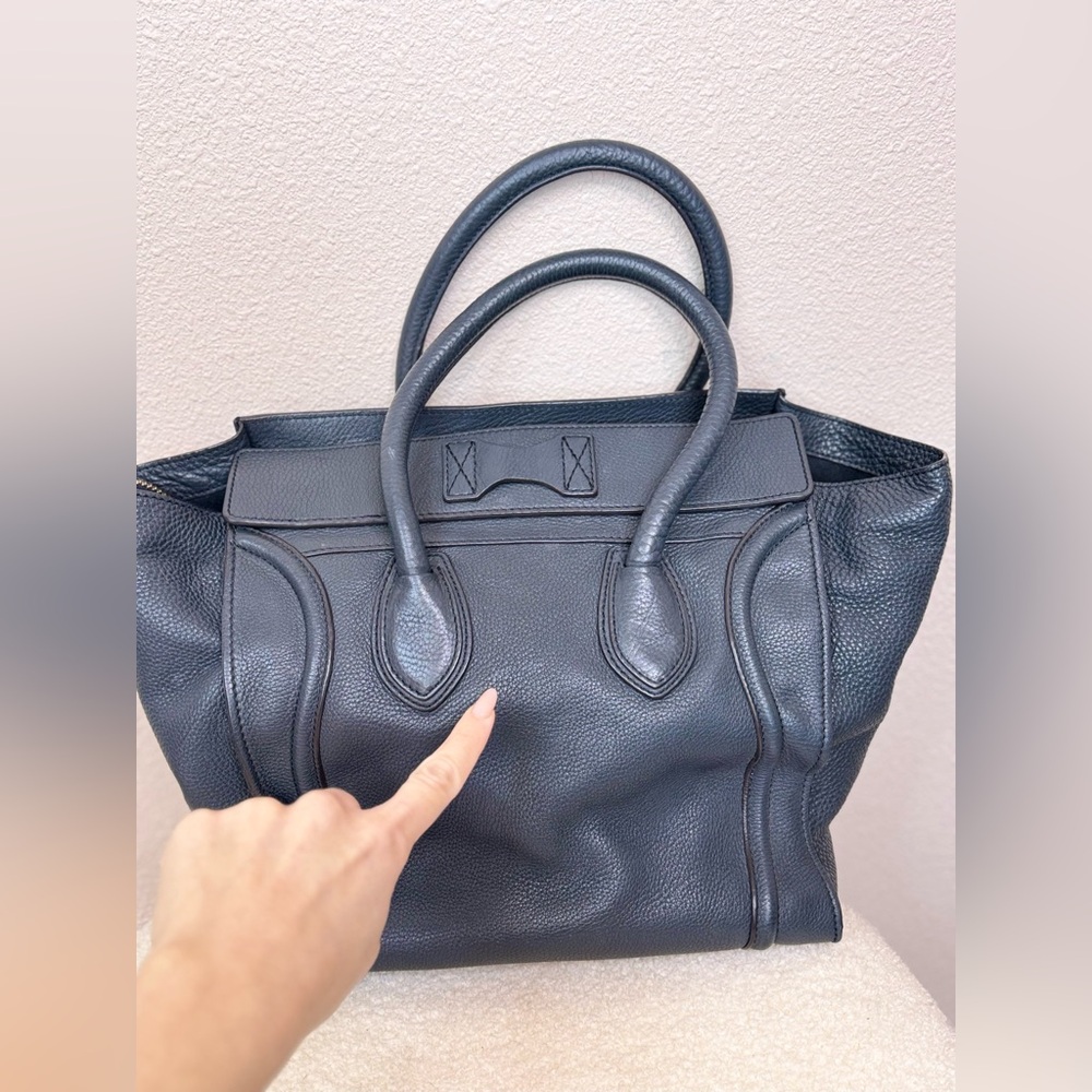 Celine Leather Luggage Phantom Tote in Charcoal - Picture 7 of 16